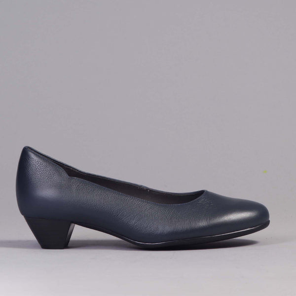Mid-Heel Court Shoe in Navy - 12635 - Froggie Shoes