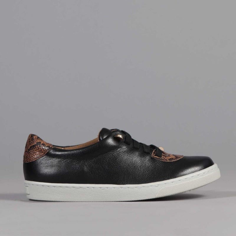 Sneaker with Removable Footbed in Black Multi Froggie Leather Shoes South Africa Froggie