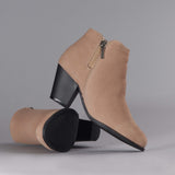 Ankle Boots with Zip in Stone - 12462 - Froggie Shoes