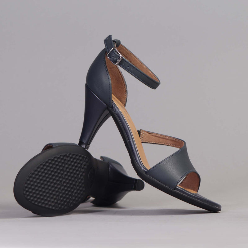 Strappy High Heel in Navy - 12566 - Froggie Shoes