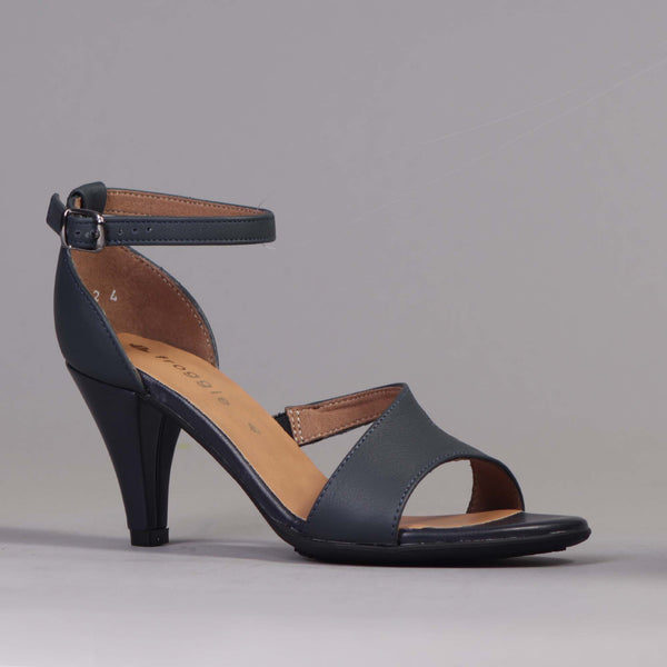 Strappy High Heel in Navy - 12566 - Froggie Shoes