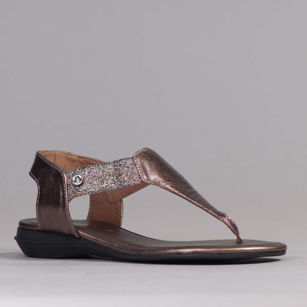 Elasticated Slingback Sandal in Lead - 12569 - Froggie Shoes