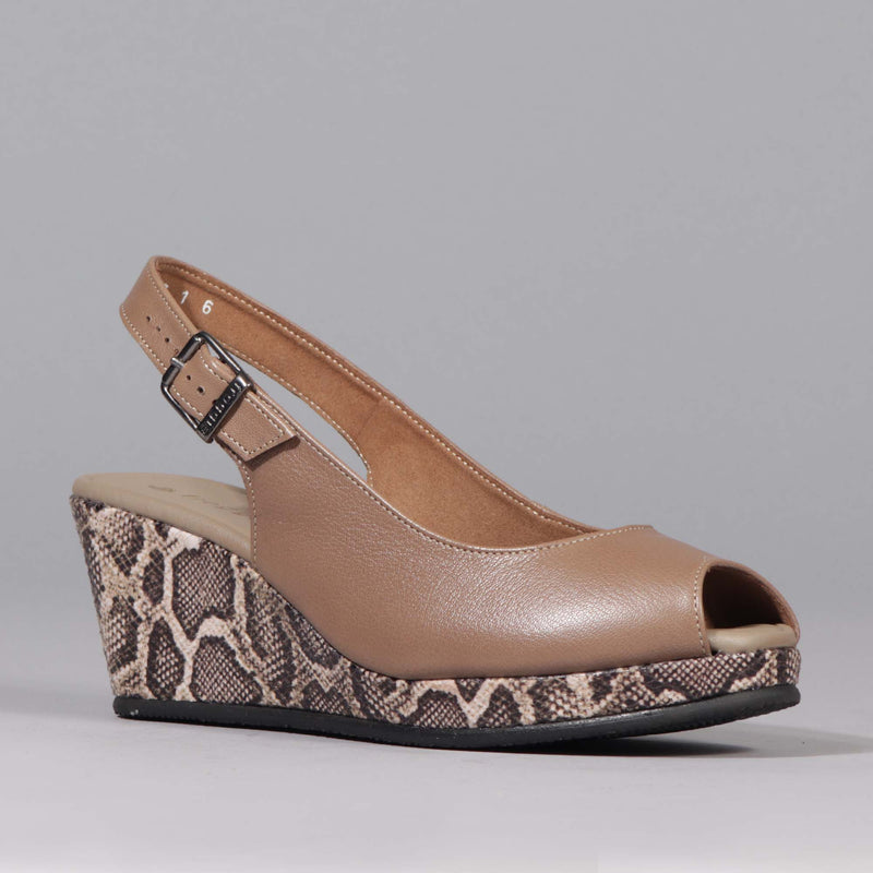Slingback Wedge in Stone Multi - 12620 - Froggie Shoes