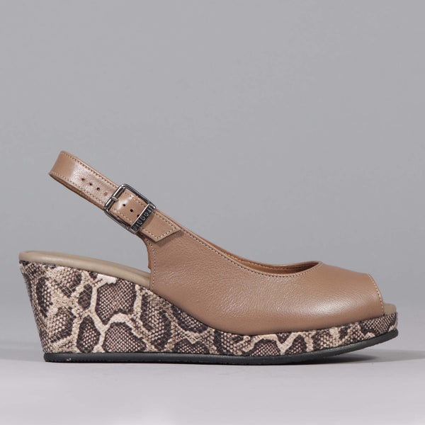 Slingback Wedge in Stone Multi - 12620 - Froggie Shoes