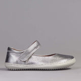 Froggie Girls High-Bar Shoes with Removable Footbed in Silver