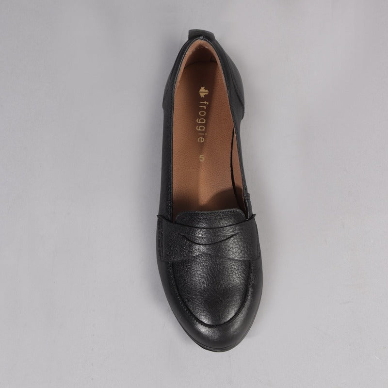Flat Loafer in Black - 12644 - Froggie Shoes