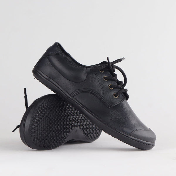 Froggie Boys Lace-up School Shoe in Black Sizes 34-38 - 7824 - pair.