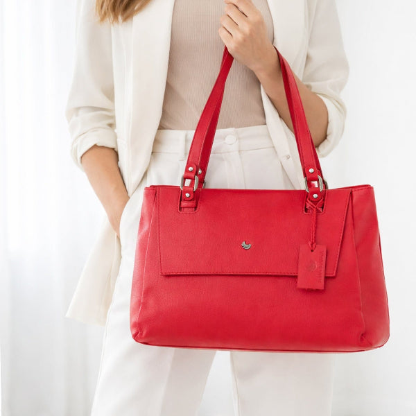 Froggie Womens non / Red / 202-958 Bella Bianca Leather Handbag in Red - model picute