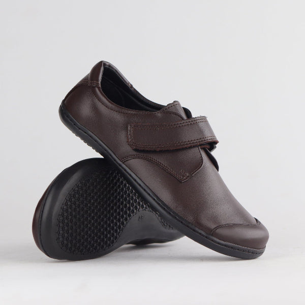 Froggie Shoes Shoes Boys Velcro School Shoe in Brown Sizes 34-38 - 7814