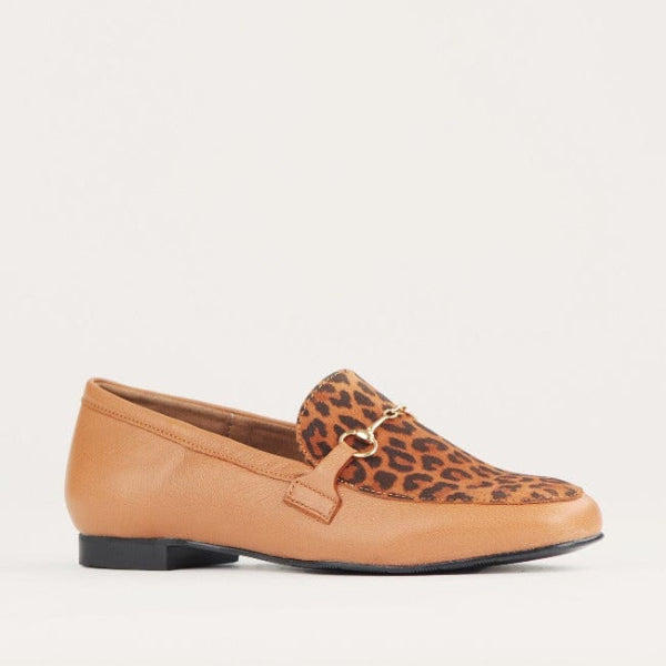 Froggie Shoes Shoes Loafer with Gold Trim in Tan Multi - 12451