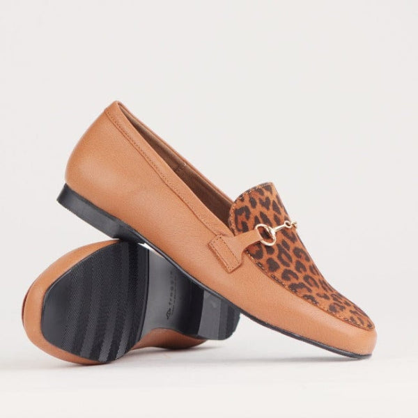 Froggie Shoes Shoes Loafer with Gold Trim in Tan Multi - 12451