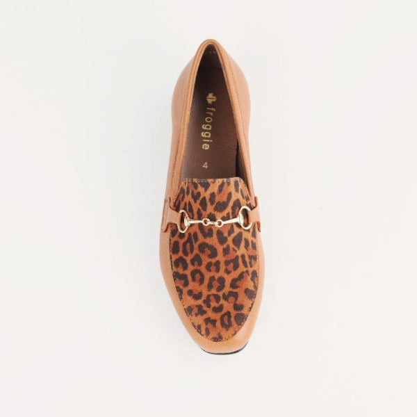 Froggie Shoes Shoes Loafer with Gold Trim in Tan Multi - 12451