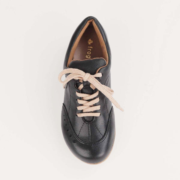 Factory Shop Shoes Flat Lace-up Sneaker in Black - 12727