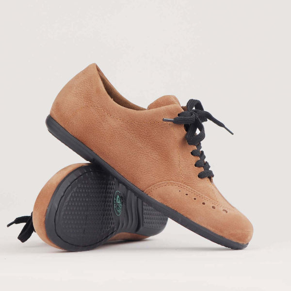 Factory Shop Shoes Flat Lace-up Sneaker in Tobacco - 12727