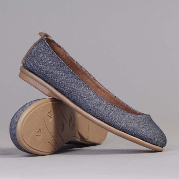Factory Shop Shoes Flat Pump in Denim - 12546