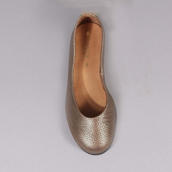 Factory Shop Shoes Flat Pump in Lead Metallic - 12546