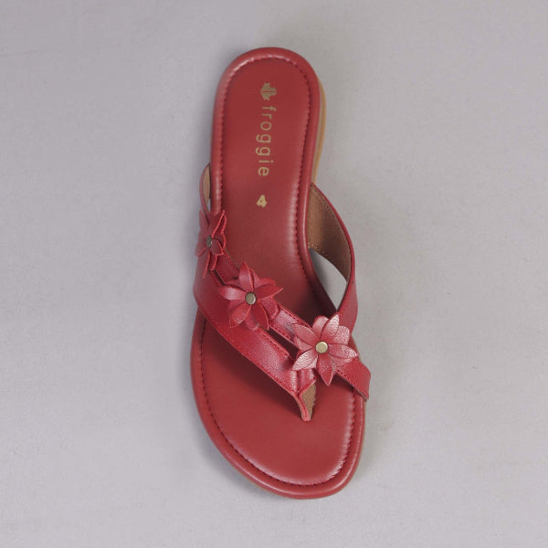 Factory Shop Shoes Flower thong sandal in Red - 12573