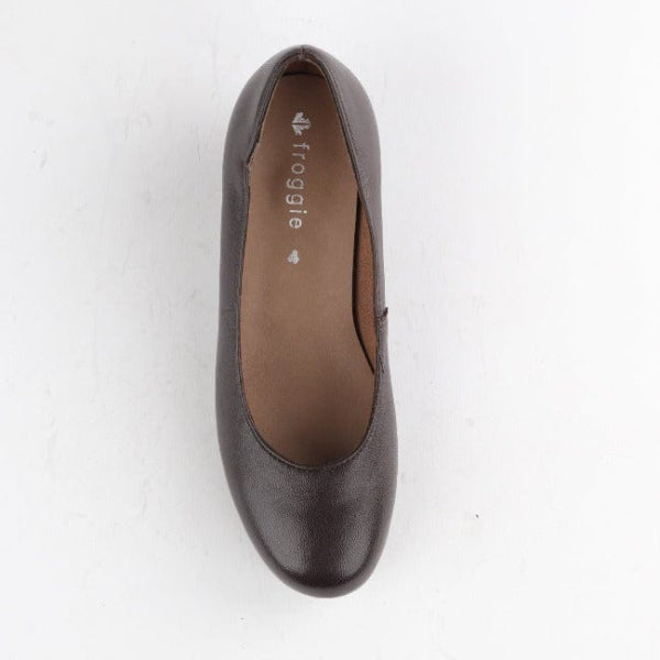 Factory Shop Shoes Mid-Heel Court Shoe in Brown - 12635