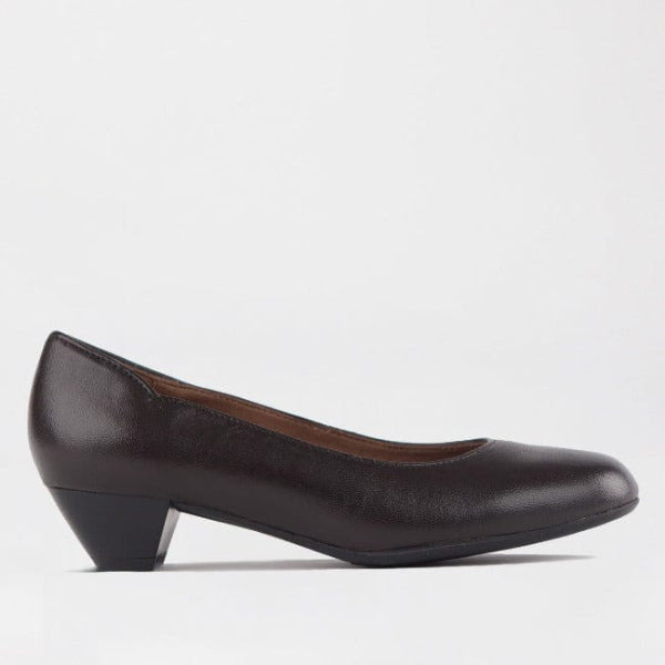 Factory Shop Shoes Mid-Heel Court Shoe in Brown - 12635