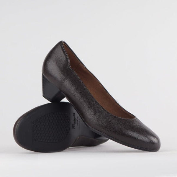 Factory Shop Shoes Mid-Heel Court Shoe in Brown - 12635