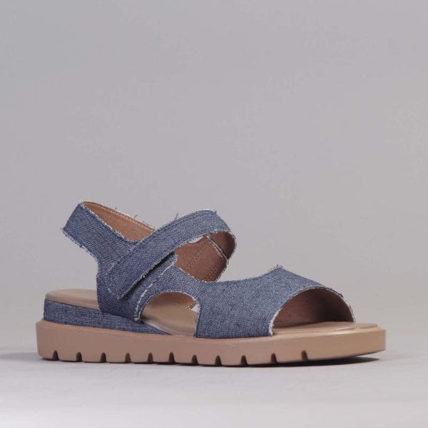 Factory Shop Shoes Slingback Wedge Sandal in Denim - 12614