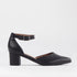 Froggie Shoes Shoes 3 / Black / 12627 Pointed Block Heel with Ankle Strap in Black - 12627