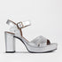 Froggie Shoes Shoes 4 / Silver / 12676 High Heel Platform Sandal in Sliver - 12676