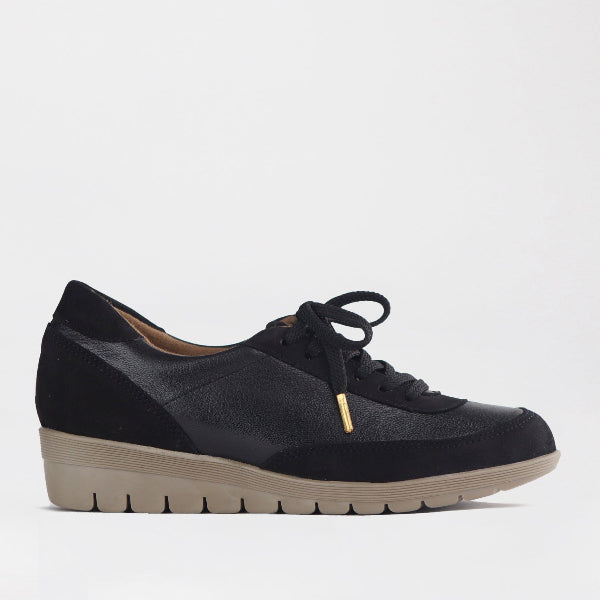 Froggie Shoes Shoes C37 / Black Multi / 12844 Lace-up Sneaker in Black Multi - 12844