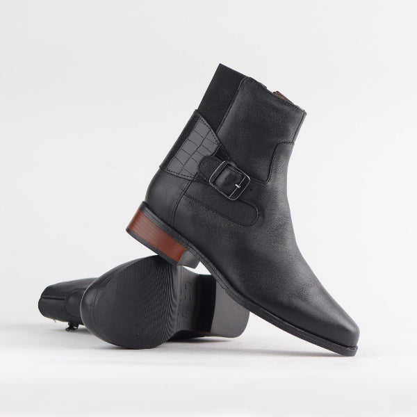 Froggie Shoes Shoes Flat Ankle Boot with Elastic in Black - 12605