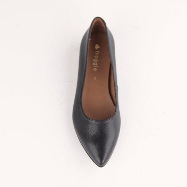 Froggie Shoes Shoes Flat Pointed Court Shoe in Black - 12713