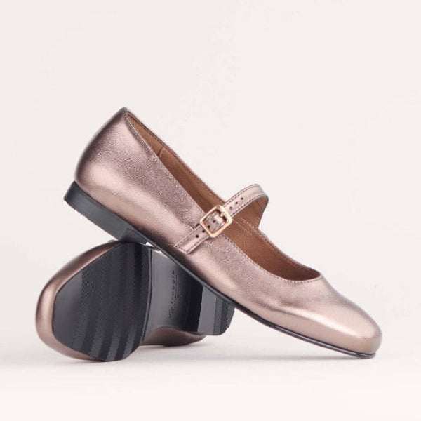 Froggie Shoes Shoes Mary Jane Bar Pump in Lead Metallic - 12732