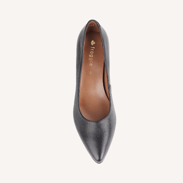 Froggie Shoes Shoes Pointed Block Heel Court Shoes in Black - 12604