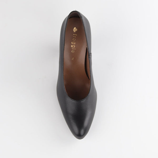 Froggie Shoes Shoes Pointed Court Shoes with Block High Heel in Black Multi1 - 12625