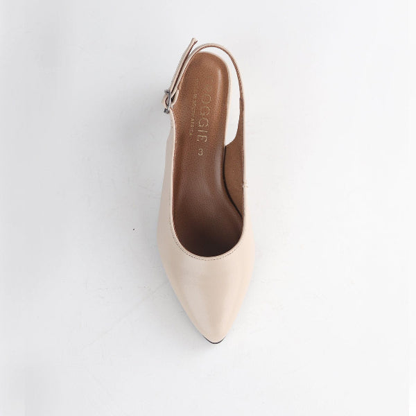 Froggie Shoes Shoes Slingback Block Heel Sandal in Ivory - 12613