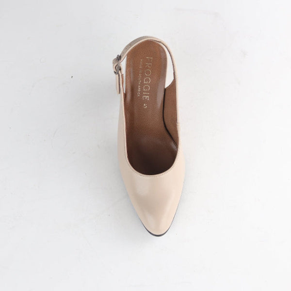 Froggie Shoes Shoes Block Heel Slingback in Ivory - 12790