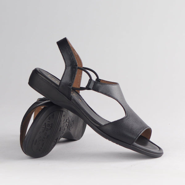 Froggie Shoes Shoes Slingback T-Bar Flat Sandal in Black - 12104