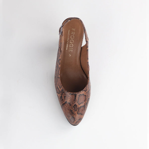 Froggie Shoes Shoes Block Heel Slingback in Python - 12790