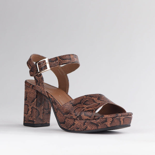 Froggie Shoes Shoes High Heel Platform Sandal in Python - 12676
