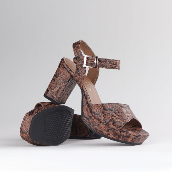 Froggie Shoes Shoes High Heel Platform Sandal in Python - 12676