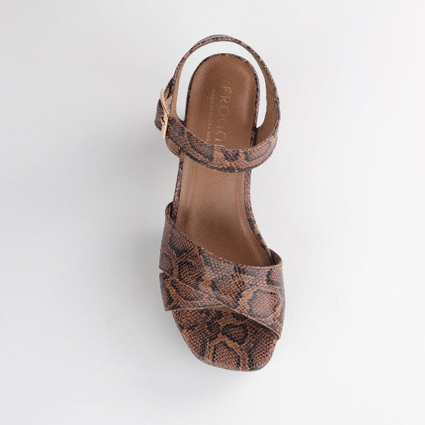 Froggie Shoes Shoes High Heel Platform Sandal in Python - 12676