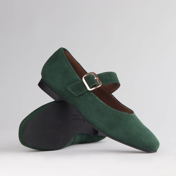 Froggie Shoes Shoes Mary Jane Suede Flat in Pine - 12959