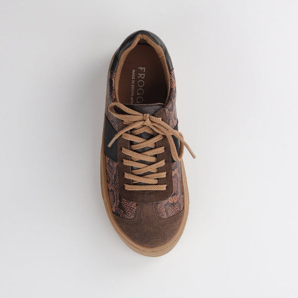 Froggie Shoes Shoes Retro Lace-up Sneaker in Python Multi -12795