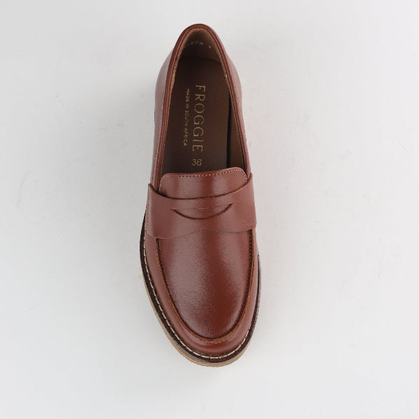 Froggie Shoes Shoes Penny Loafer in Chestnut - 12778