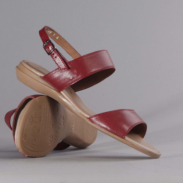 Factory Shop Shoes Flat Slingback Sandal in Red - 12540