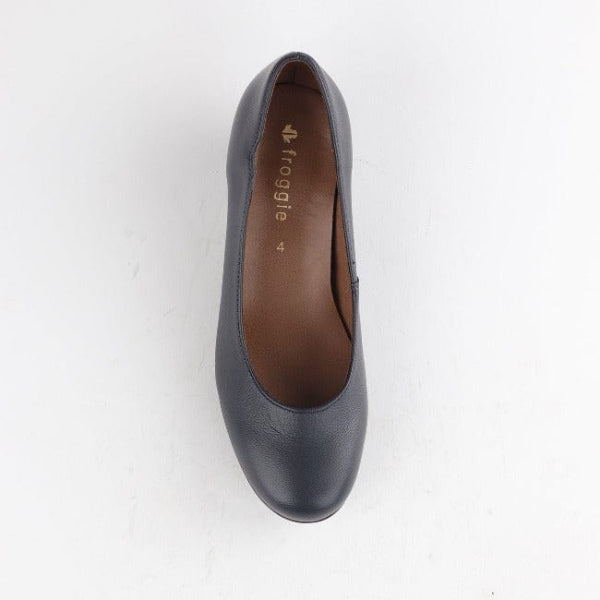 Factory Shop Shoes Mid-Heel Court Shoe in Navy - 12635