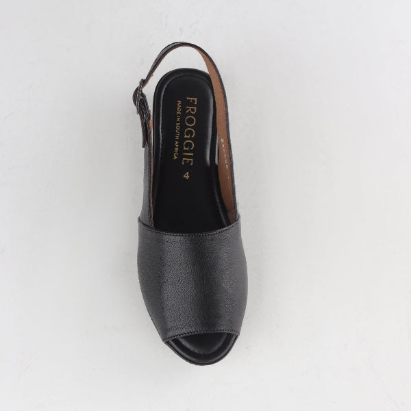 Factory Shop Shoes Peep Toe Slingback Sandal in Black - 12870