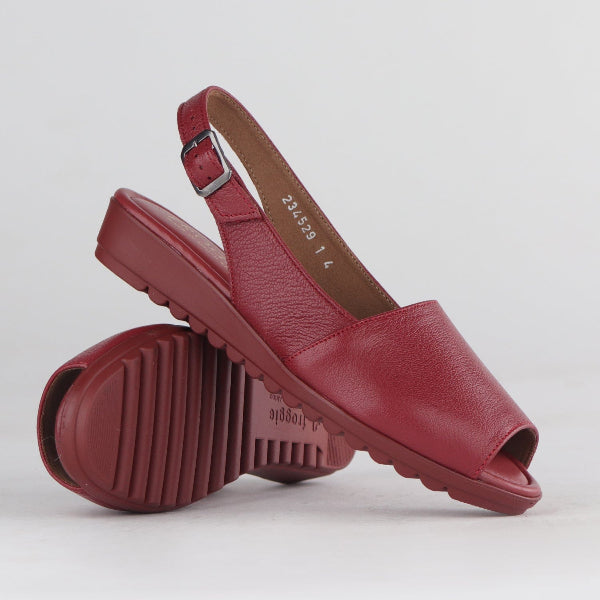 Factory Shop Shoes Peep Toe Slingback Sandal in Red - 12870