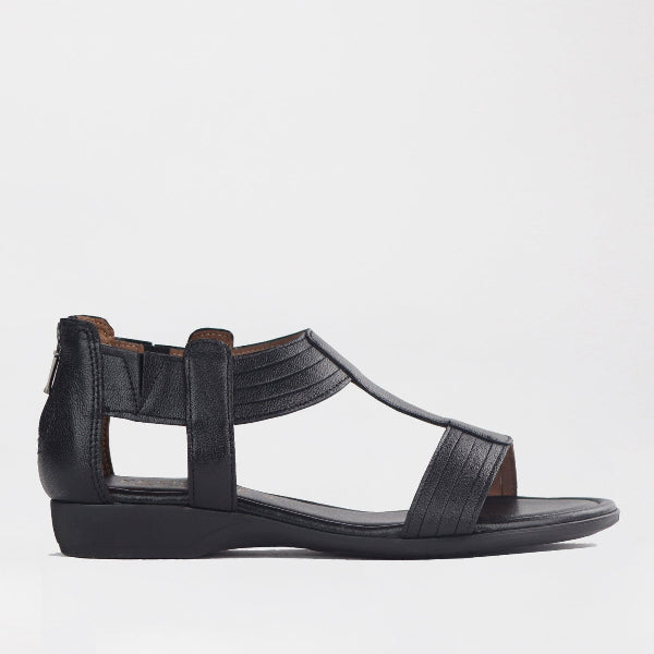 Froggie Shoes Shoes 3 / Black / 12886 Closed Back T-Bar Flat Sandal in Black - 12886