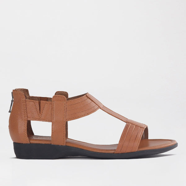 Froggie Shoes Shoes 3 / Tan / 12886 Close Back T-Bar Flat Sandal in Tan - 12886