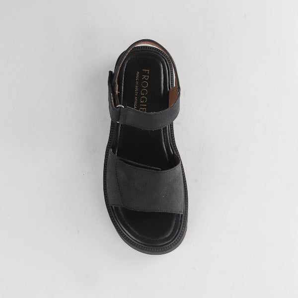 Froggie Shoes Shoes Chic Leather Strappy Sandal with Velcro&